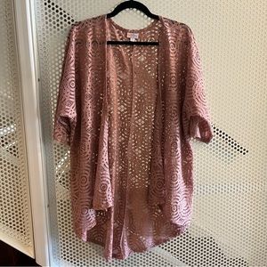 LuLaRoe Lace Cardigan/Coverup Size 4 but can fit larger sizes in Rose GUC